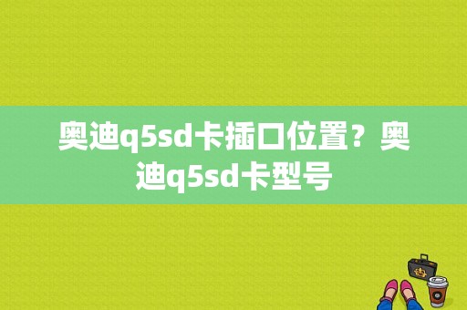 奥迪q5sd卡插口位置？奥迪q5sd卡型号