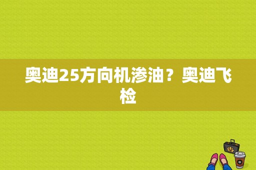 奥迪25方向机渗油？奥迪飞检