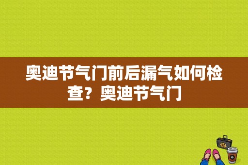 奥迪节气门前后漏气如何检查？奥迪节气门-图1