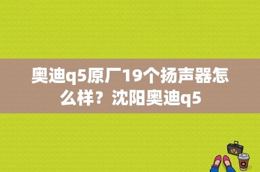 奥迪q5原厂19个扬声器怎么样？沈阳奥迪q5