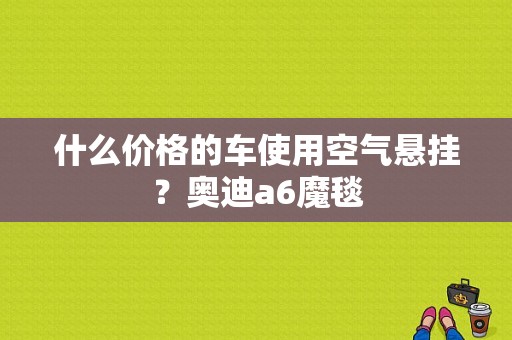 什么价格的车使用空气悬挂？奥迪a6魔毯-图1