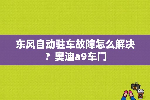 东风自动驻车故障怎么解决？奥迪a9车门