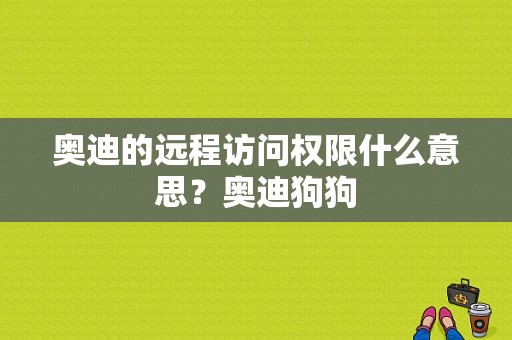 奥迪的远程访问权限什么意思？奥迪狗狗-图1