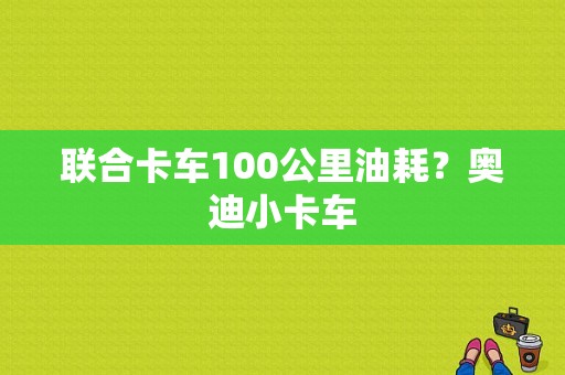 联合卡车100公里油耗？奥迪小卡车