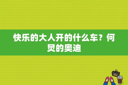 快乐的大人开的什么车？何炅的奥迪