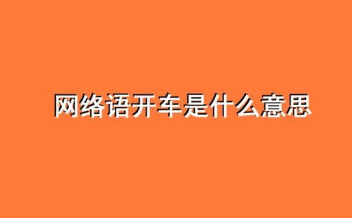 网络开车什么意思（网络开车什么意思是）