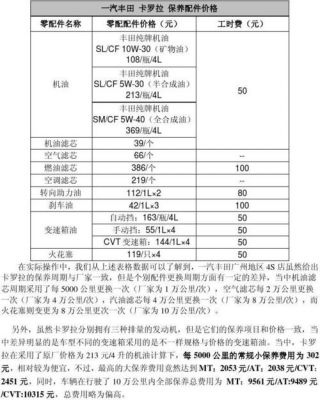 卡罗拉首保用什么油（卡罗拉首保有哪些项目）-图3