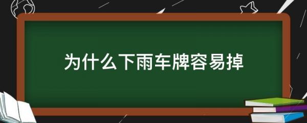 下雨为什么会掉车牌（下雨为什么会掉车牌呢）